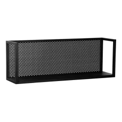 Wohnen Regale<Schwarzes Metall Wandregal mit Rückwand - Bela