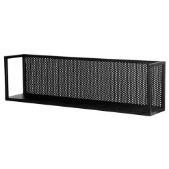 Wohnen Regale<Schwarzes Metall Wandregal mit Rückwand - Bela