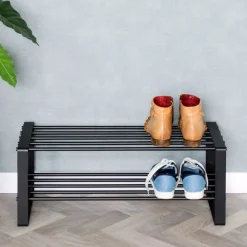 Wohnen Regale<Schwarzes Schuh-Regal aus Stahl - Satroni