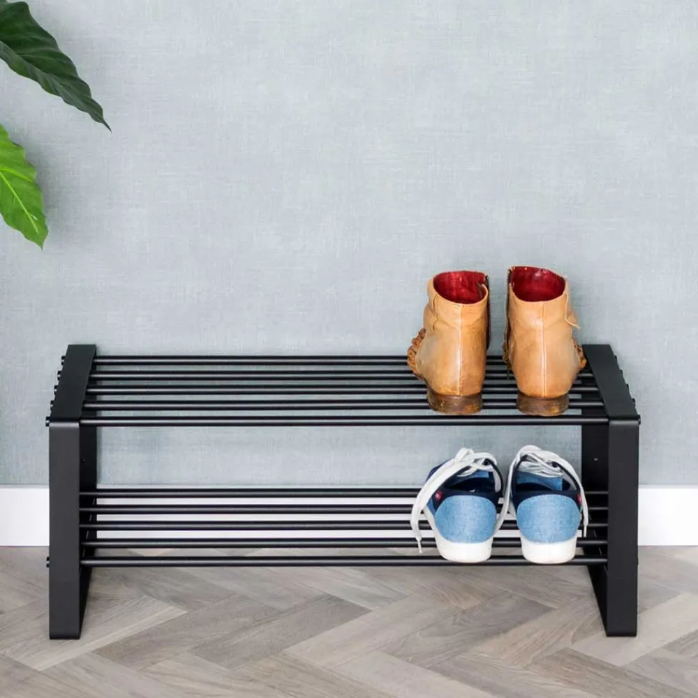 Wohnen Regale<Schwarzes Schuh-Regal aus Stahl - Satroni