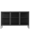 Wohnen Sideboards<Schwarzes Sideboard mit drei Glastüren - Frumus