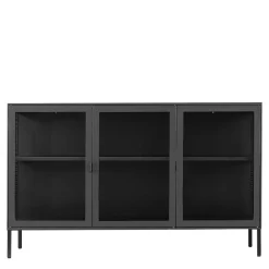 Wohnen Sideboards<Schwarzes Sideboard mit drei Glastüren - Frumus