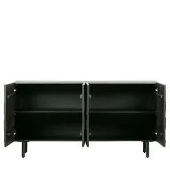 Wohnen Sideboards<Schwarzes Sideboard mit Schnitzereien Front - Eiken