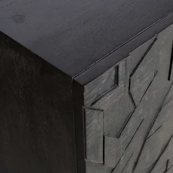 Wohnen Sideboards<Schwarzes Sideboard mit Schnitzereien Front - Eiken