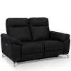 Wohnen Sofas<Schwarzes Zweier Sofa mit Relaxfunktion - Salma