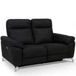 Wohnen Sofas<Schwarzes Zweier Sofa mit Relaxfunktion - Salma