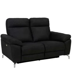 Wohnen Sofas<Schwarzes Zweier Sofa mit Relaxfunktion - Salma