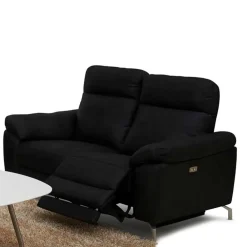 Wohnen Sofas<Schwarzes Zweier Sofa mit Relaxfunktion - Salma