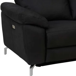 Wohnen Sofas<Schwarzes Zweier Sofa mit Relaxfunktion - Salma