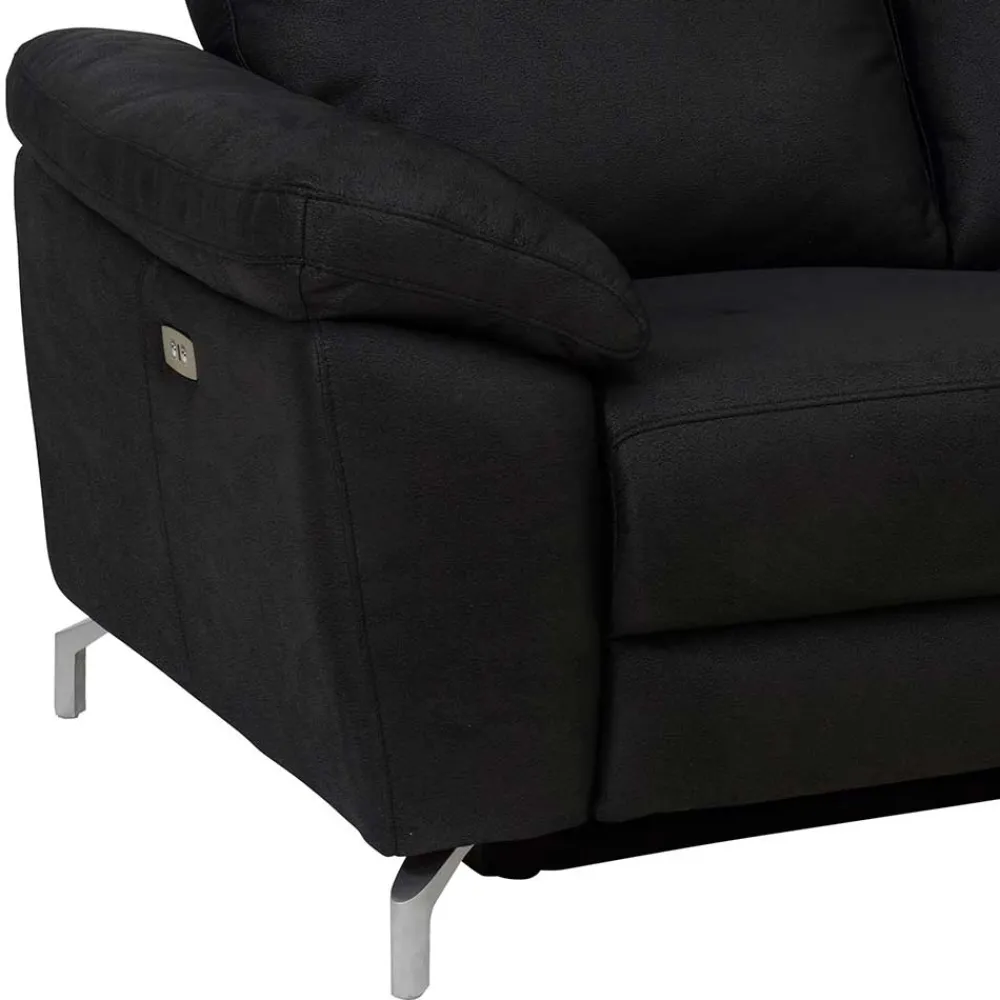 Wohnen Sofas<Schwarzes Zweier Sofa mit Relaxfunktion - Salma