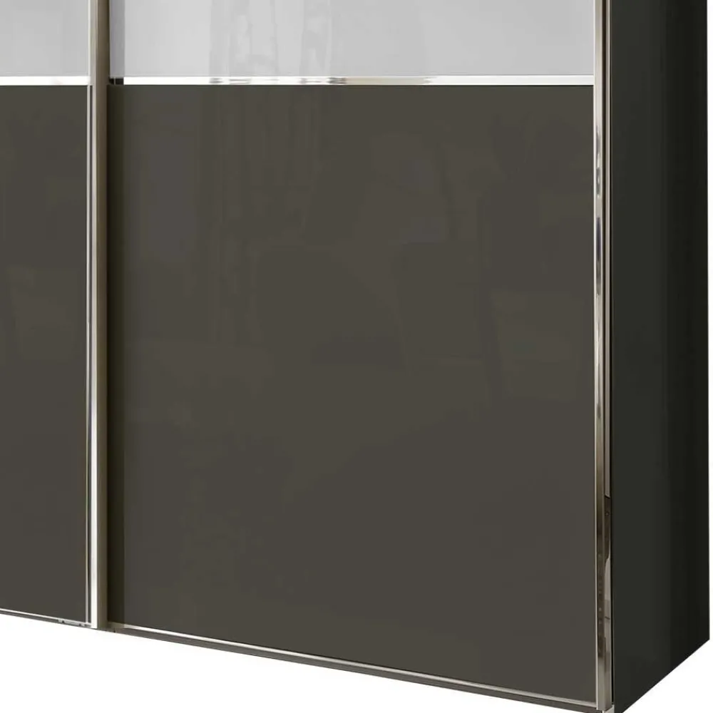 Wohnen Kleiderschränke|Schränke<Schwebetüren Kleiderschrank in Braun & Weiß - Genre