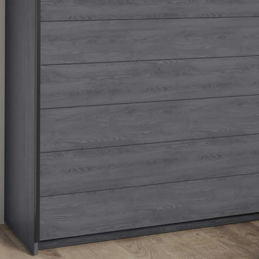 Wohnen Kleiderschränke|Schränke<Schwebetüren-Kleiderschrank in Eiche Grau - Carika