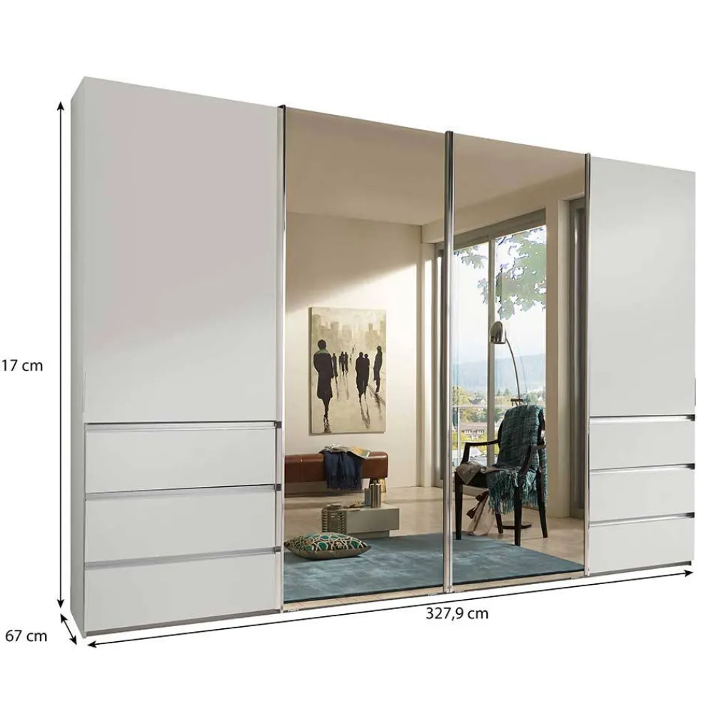 Wohnen Kleiderschränke<Schwebetürenkleiderschrank mit zwei Spiegeln - Galogero
