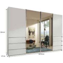 Wohnen Kleiderschränke<Schwebetürenkleiderschrank mit zwei Spiegeln - Galogero
