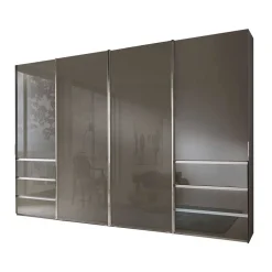 Wohnen Kleiderschränke<Schwebetüren-Kleiderschrank in Braun Glasfront - Radojan