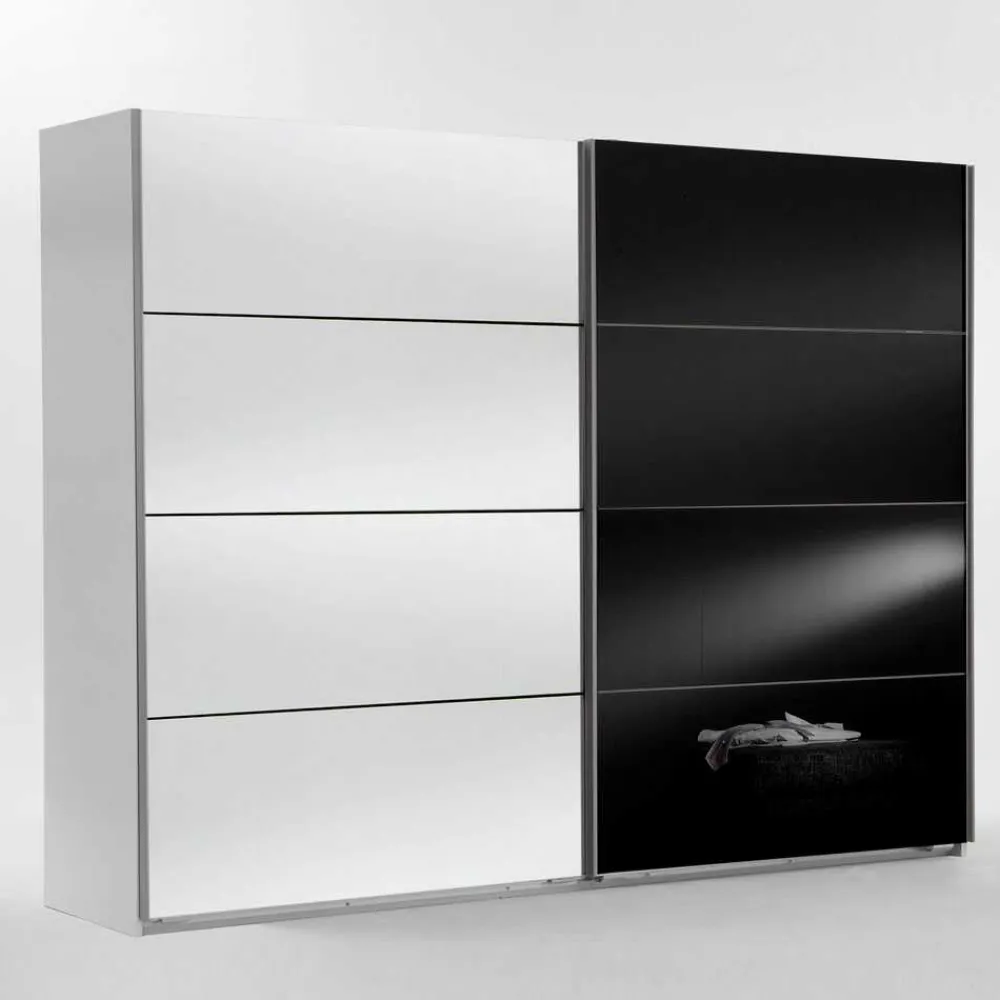Wohnen Kleiderschränke|Schränke<Schwebetürenschrank Carno mit Schwarzglas