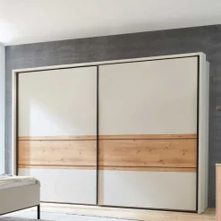 Wohnen Kleiderschränke<Schwebetürenschrank in Eiche Bianco & Beige - Kezmina