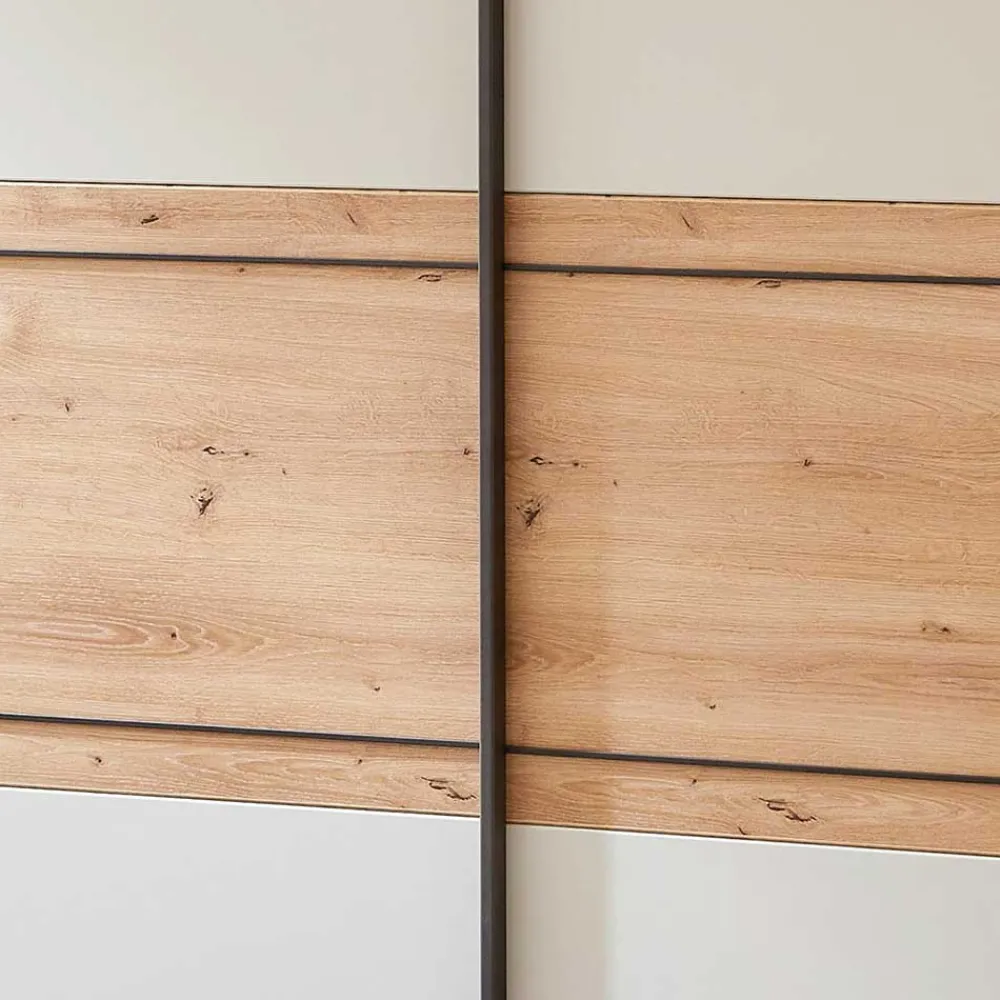 Wohnen Kleiderschränke<Schwebetürenschrank in Eiche Bianco & Beige - Kezmina