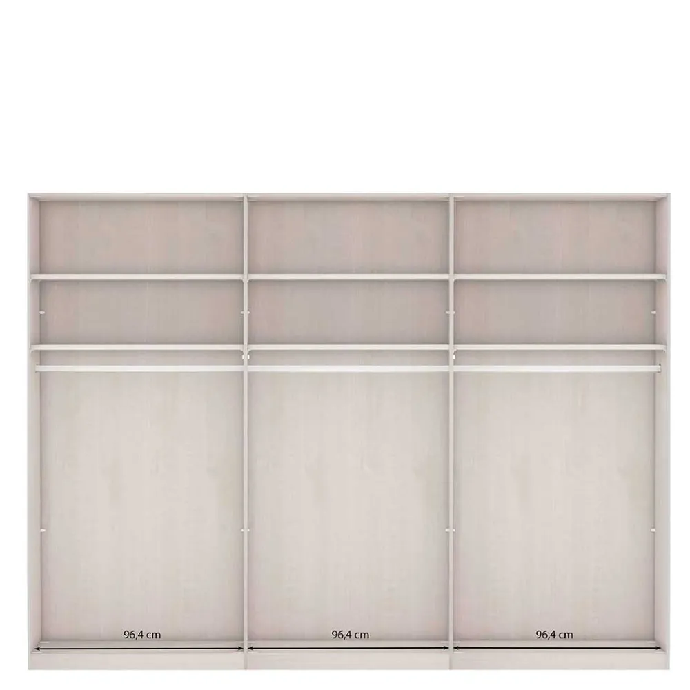 Wohnen Kleiderschränke<Schwebetürenschrank in Eiche Bianco & Beige - Kezmina