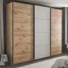 Wohnen Kleiderschränke|Schränke<Schwebetürenschrank in Grau und Wildeiche Hell - Simple