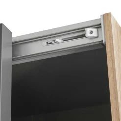 Wohnen Kleiderschränke|Schränke<Schwebetürenschrank in Grau und Wildeiche Hell - Simple
