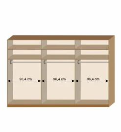 Wohnen Kleiderschränke|Schränke<Schwebetürenschrank in Kernbuche & Beige - Krofun