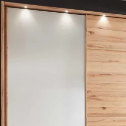 Wohnen Kleiderschränke|Schränke<Schwebetürenschrank in Kernbuche & Beige - Krofun