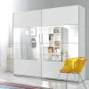 Wohnen Kleiderschränke|Schränke<Schwebetürenschrank in Weiß mit Spiegel - Juleste