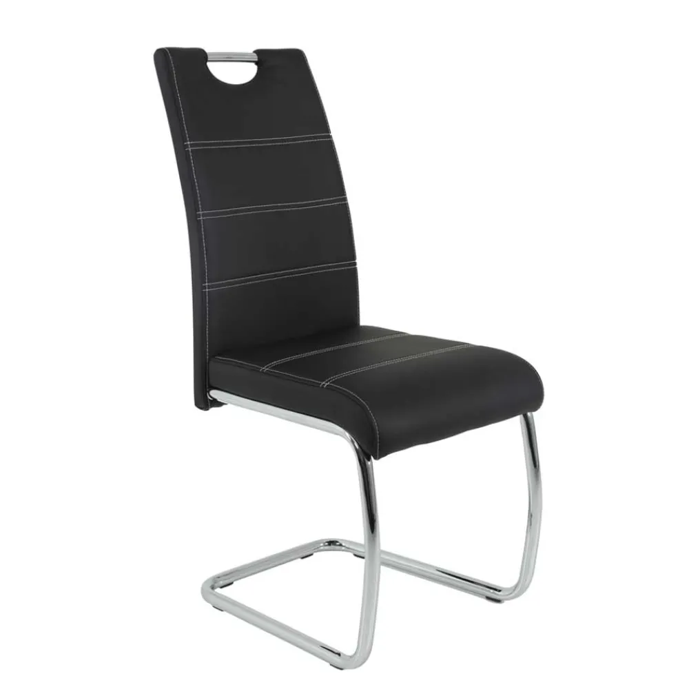 Wohnen Sessel<Schwing Stühle aus Kunstleder & Metall - Ayero (Set)