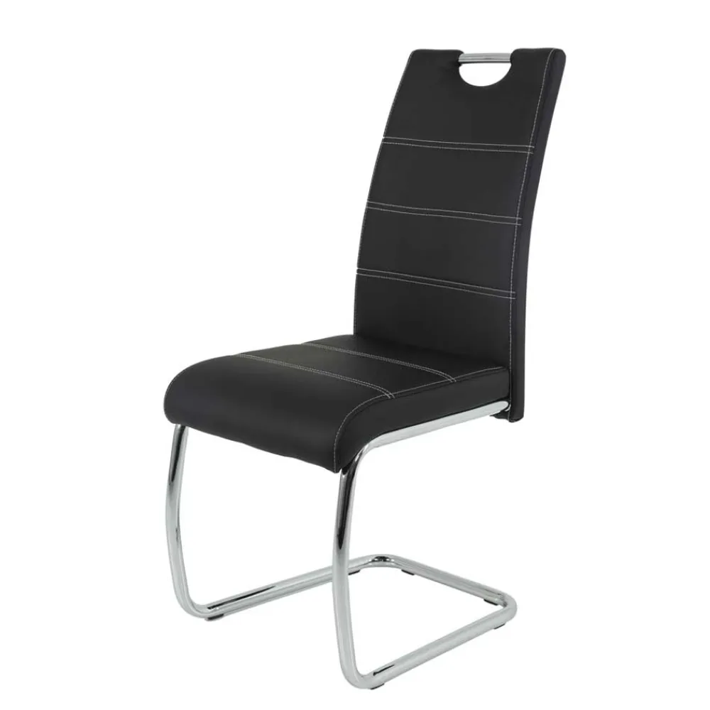 Wohnen Sessel<Schwing Stühle aus Kunstleder & Metall - Ayero (Set)