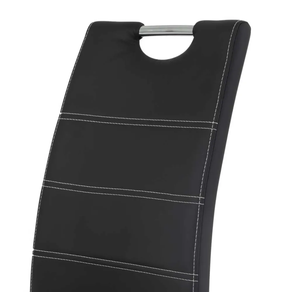 Wohnen Sessel<Schwing Stühle aus Kunstleder & Metall - Ayero (Set)
