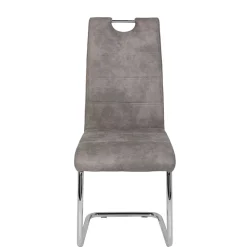 Wohnen Sessel|Stühle<Schwingstuhl aus Microfaser Grau - Kirana (Set)