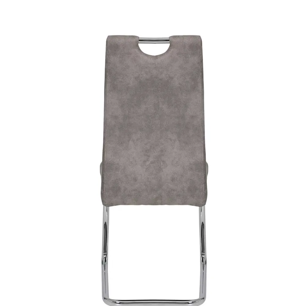 Wohnen Sessel|Stühle<Schwingstuhl aus Microfaser Grau - Kirana (Set)