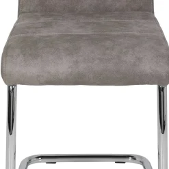 Wohnen Sessel|Stühle<Schwingstuhl aus Microfaser Grau - Kirana (Set)