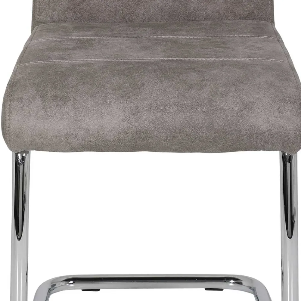 Wohnen Sessel|Stühle<Schwingstuhl aus Microfaser Grau - Kirana (Set)