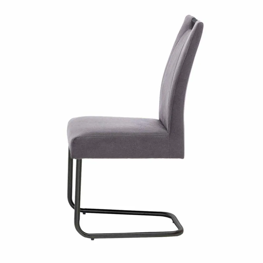 Wohnen Sessel|Stühle<Schwingstuhl Buleta mit Microfaser Bezug in Anthrazit (2er Set)