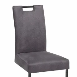 Wohnen Sessel|Stühle<Schwingstuhl Buleta mit Microfaser Bezug in Anthrazit (2er Set)