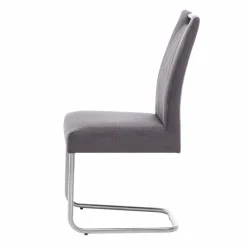 Wohnen Sessel|Stühle<Schwingstuhl Zanima mit Microfaser in Anthrazit (2er Set)