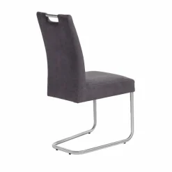 Wohnen Sessel|Stühle<Schwingstuhl Zanima mit Microfaser in Anthrazit (2er Set)
