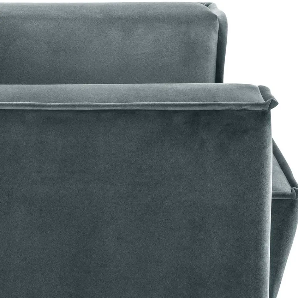 Wohnen Sessel<Sessel aus Samtvelours in Blaugrau - Lymeca