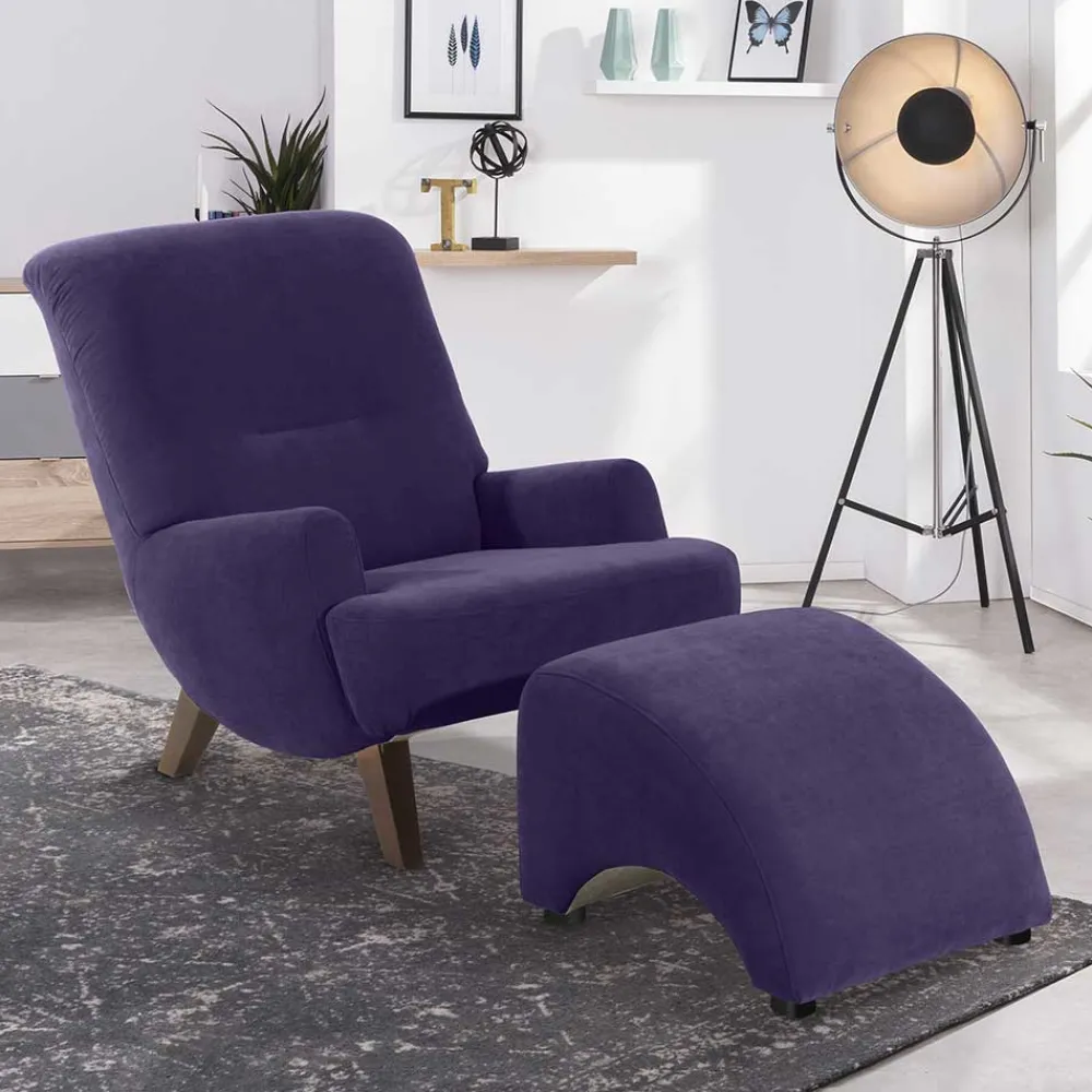 Wohnen Sessel<Sessel aus Velours in Violett - Cregorian