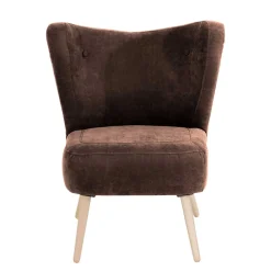 Wohnen Sessel<Sessel in Braun Velours und Buche - Cremana