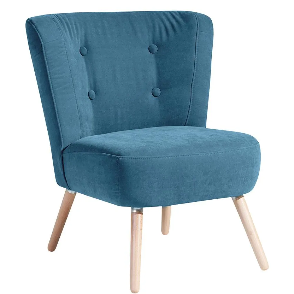 Wohnen Sessel<Sessel in Petrol Blau Velours - Curedo