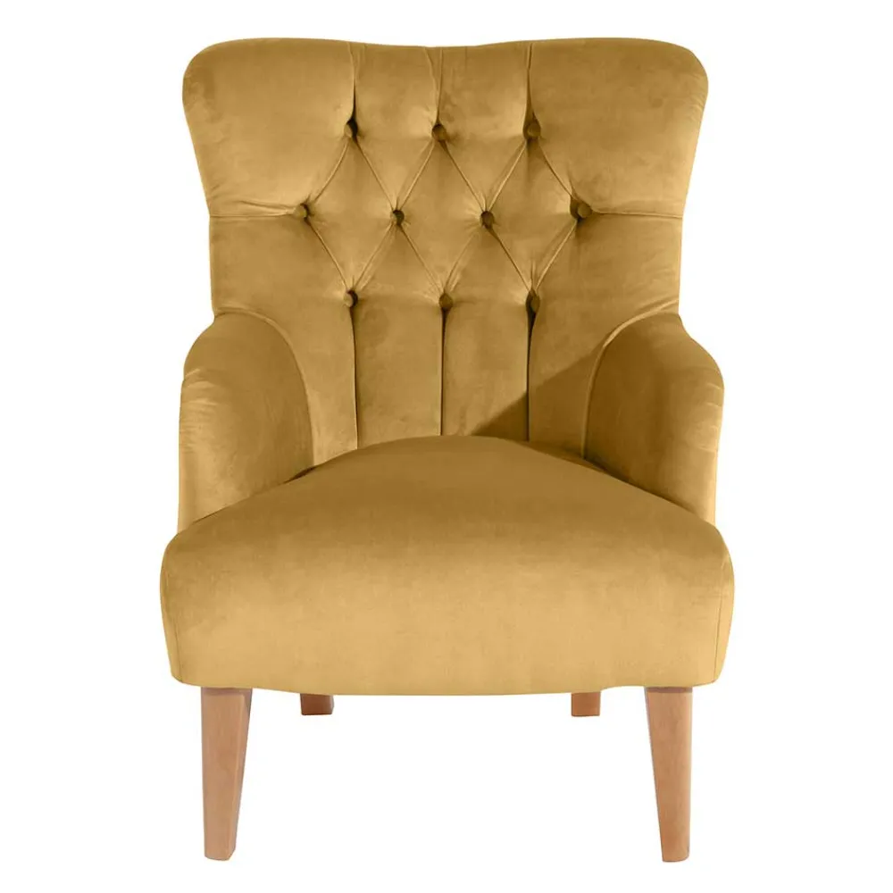 Wohnen Sessel<Sessel mit Ohren in Maisgelb und Buche - Amarello