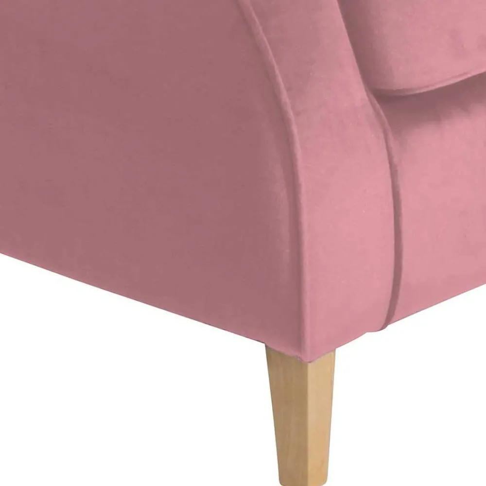 Wohnen Sessel<Sessel mit Ohren in Rosa Samtvelours - Cascaya