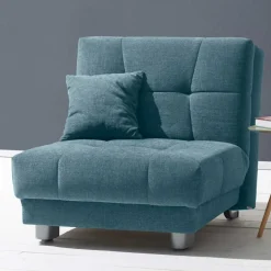 Wohnen Sofas<Sessel mit Schlaffunktion in Petrol & Alu - Samuele