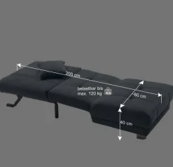 Wohnen Sofas<Sessel mit Schlaffunktion in Petrol & Alu - Samuele