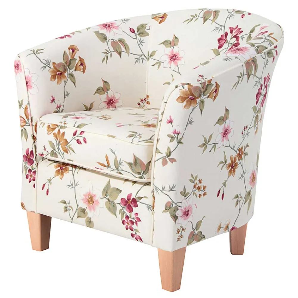 Wohnen Sessel<Sessel mit Stoffbezug mit Blumen Dessin - Barbadus