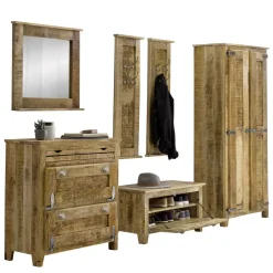 Wohnen Garderoben<Set Design Flur Möbel massiv - Suennas (sechsteilig)