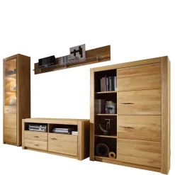 Wohnen Wohnwände<Set Design Wohnwand aus Asteiche - Landuva (vierteilig)
